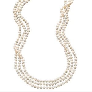 gorgeous 100” Freshwater Pearls endless strand necklace birthday fine jewelry